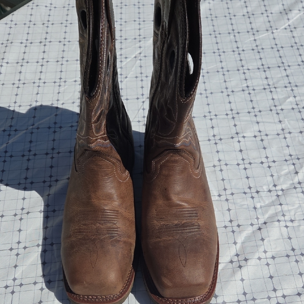 Double H Brown Western Boots - Picture 3 of 11